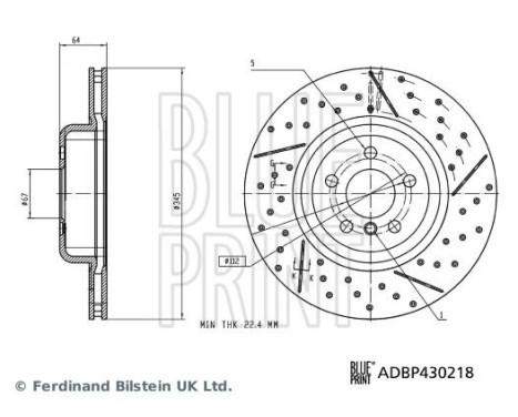 Brake disc ADBP430218 Blue Print