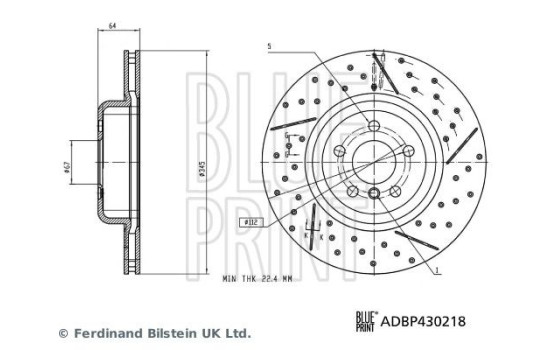 Brake disc ADBP430218 Blue Print