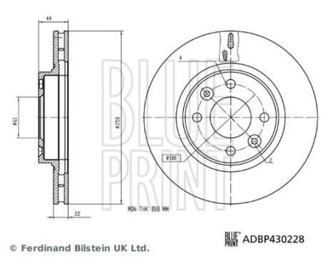 Brake disc ADBP430228 Blue Print