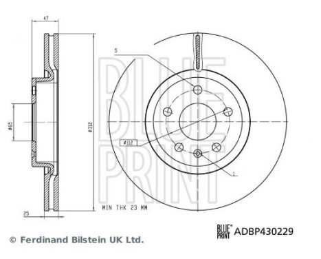 Brake disc ADBP430229 Blue Print