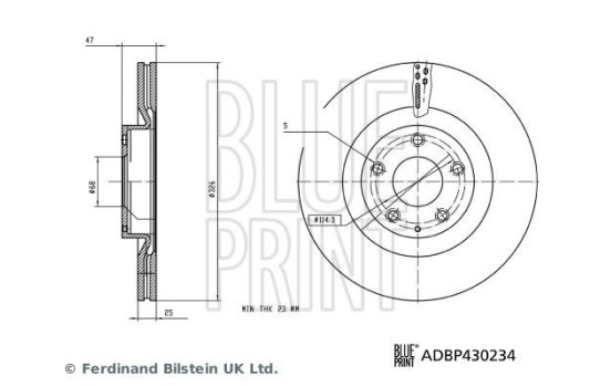 Brake disc ADBP430234 Blue Print