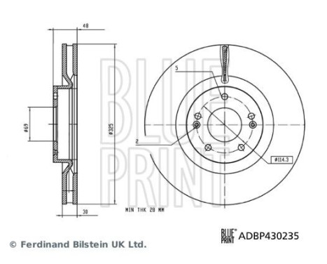 Brake disc ADBP430235 Blue Print