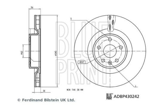 Brake disc ADBP430242 Blue Print