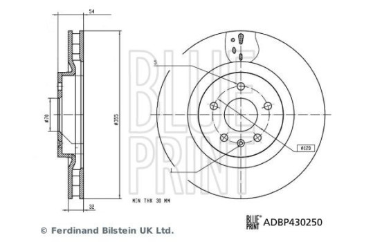 Brake disc ADBP430250 Blue Print