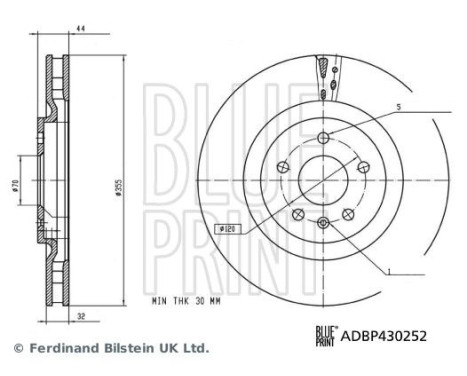 Brake disc ADBP430252 Blue Print