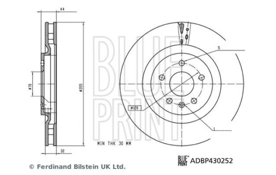 Brake disc ADBP430252 Blue Print