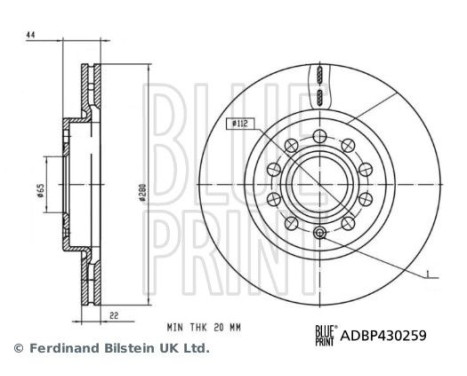 Brake disc ADBP430259 Blue Print