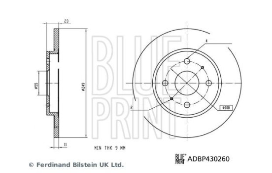Brake disc ADBP430260 Blue Print