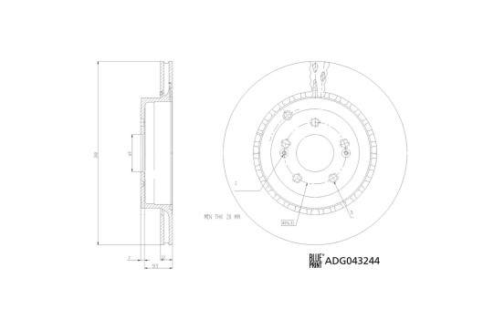 Brake Disc ADG043244 Blue Print