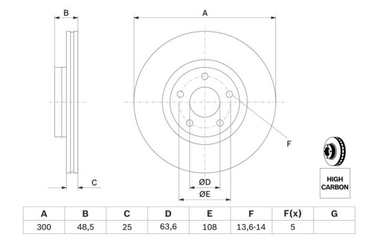 Brake Disc BD1050 Bosch, Image 5