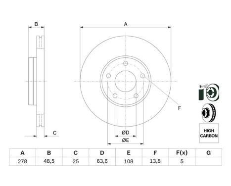 Brake Disc BD1051 Bosch, Image 6