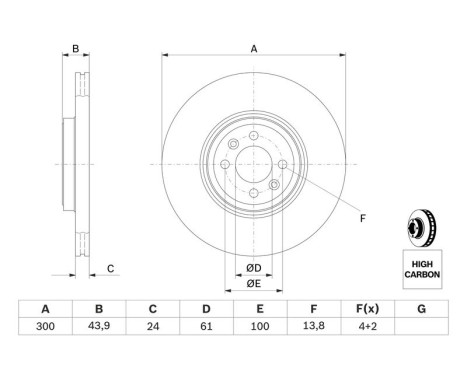 Brake Disc BD1076 Bosch, Image 5