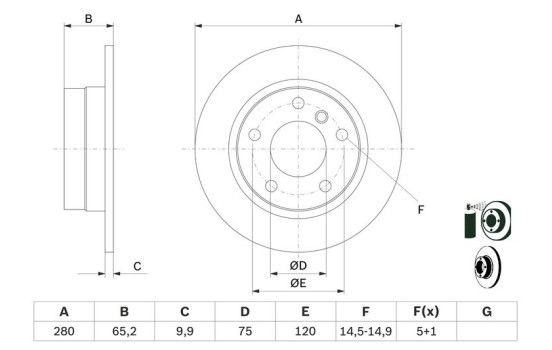 Brake Disc BD1085 Bosch, Image 5
