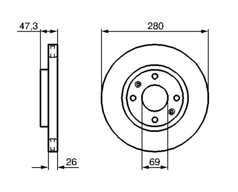 Brake Disc BD1095 Bosch, Image 5