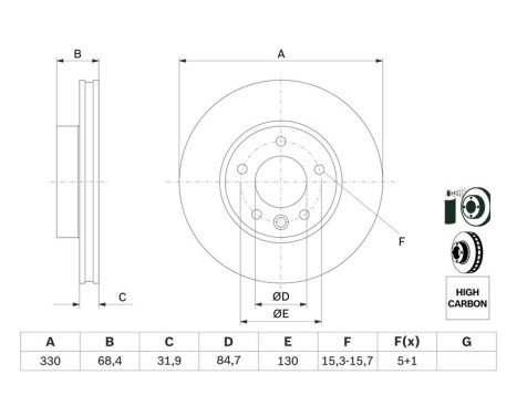 Brake Disc BD1113 Bosch, Image 5