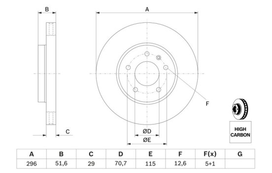 Brake Disc BD1145 Bosch, Image 5