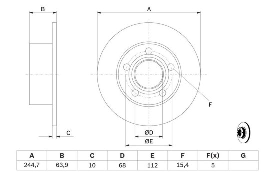 Brake Disc BD115 Bosch, Image 5