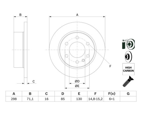 Brake Disc BD1158 Bosch, Image 5