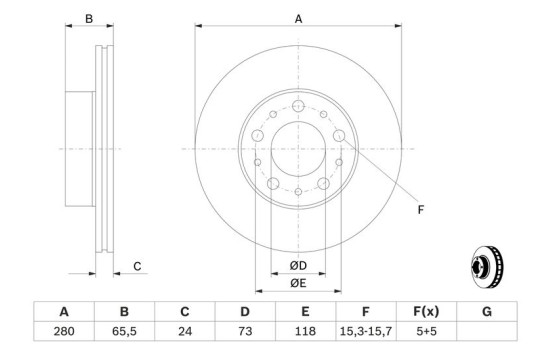 Brake Disc BD1160 Bosch, Image 5