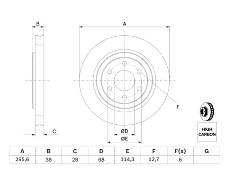 Brake Disc BD1199 Bosch, Image 5