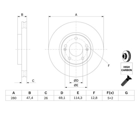 Brake Disc BD1207 Bosch, Image 5