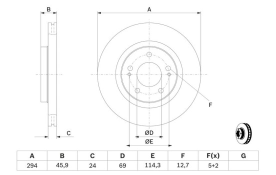 Brake Disc BD1210 Bosch, Image 5