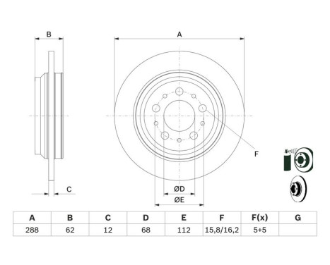 Brake Disc BD1215 Bosch, Image 5