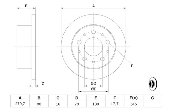 Brake Disc BD1220 Bosch, Image 5