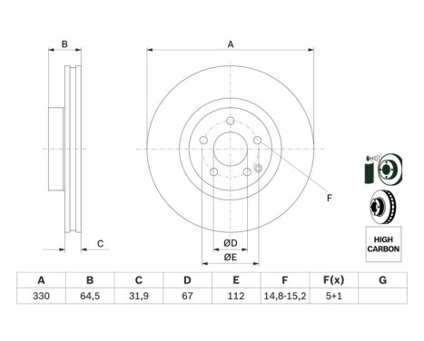 Brake Disc BD1228 Bosch, Image 5