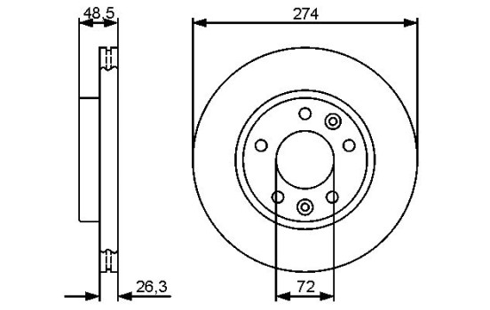 Brake Disc BD1265 Bosch, Image 5