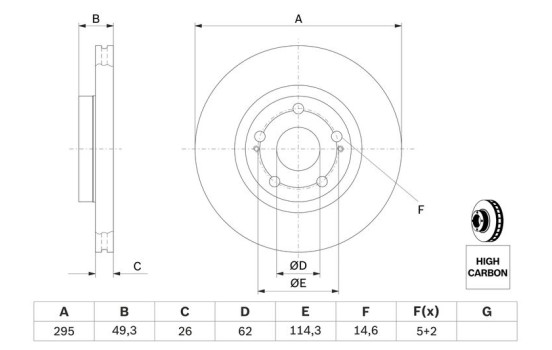 Brake Disc BD1285 Bosch, Image 5