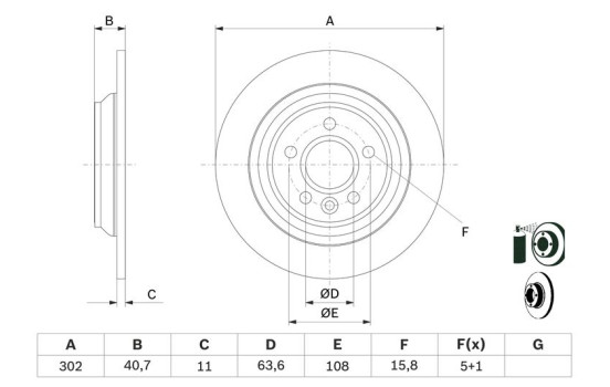 Brake Disc BD1296 Bosch, Image 5