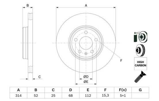 Brake Disc BD1326 Bosch, Image 5