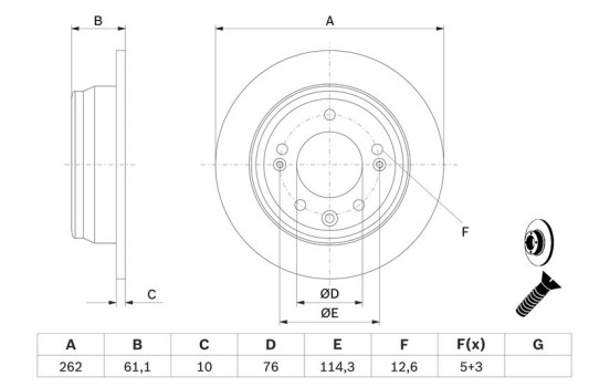 Brake Disc BD1364 Bosch, Image 5