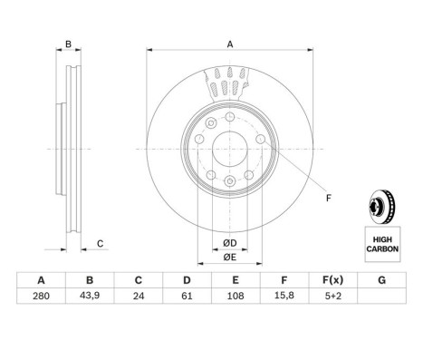 Brake Disc BD1399 Bosch, Image 5