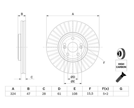 Brake Disc BD1408 Bosch, Image 5