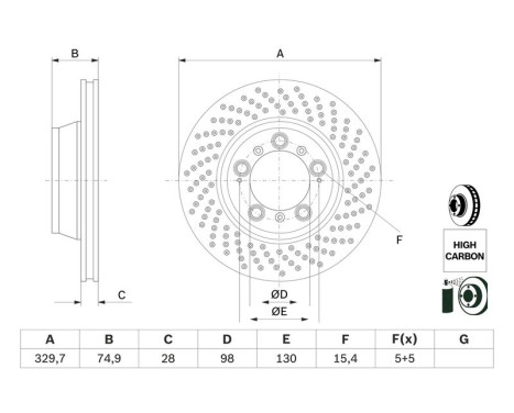 Brake Disc BD1425 Bosch, Image 5