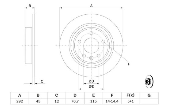 Brake Disc BD1490 Bosch, Image 5
