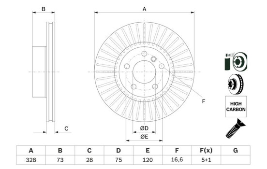 Brake Disc BD1601 Bosch, Image 5