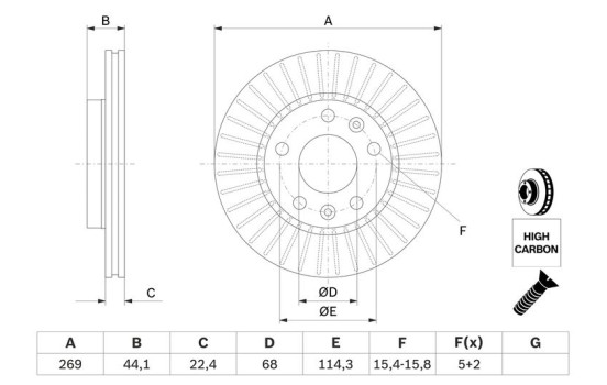 Brake Disc BD1609 Bosch, Image 5