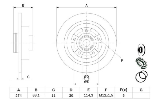 Brake Disc BD1627 Bosch, Image 5