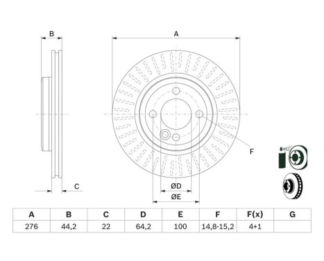 Brake disc BD2040 Bosch