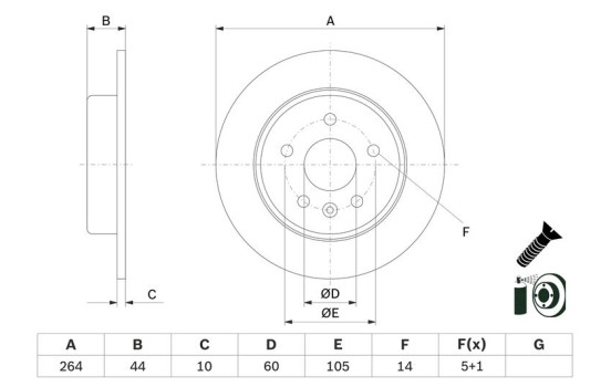 Brake Disc BD2621 Bosch, Image 5