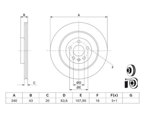Brake Disc BD2629 Bosch, Image 5