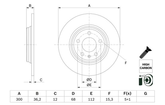 Brake disc BD2634 Bosch