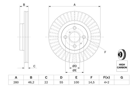 Brake Disc BD2638 Bosch, Image 5