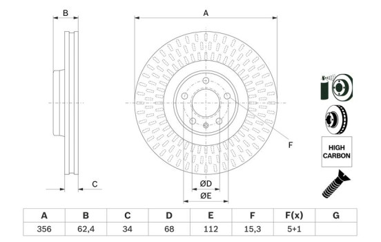 Brake Disc BD2640 Bosch, Image 5