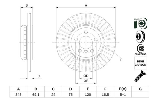 Brake Disc BD2672 Bosch, Image 5