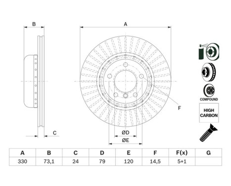 Brake Disc BD2687 Bosch, Image 5