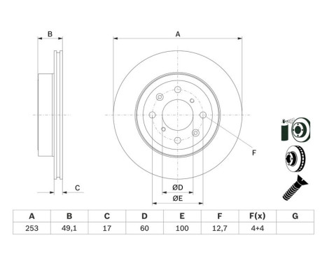 Brake disc BD2707 Bosch